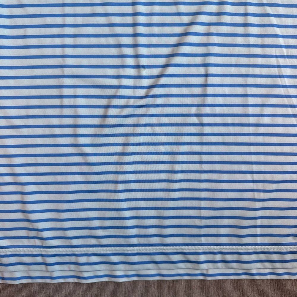FootJoy Mens XL Golf Polo Shirt Blue White Striped Performance Short Sleeve - Picture 5 of 9